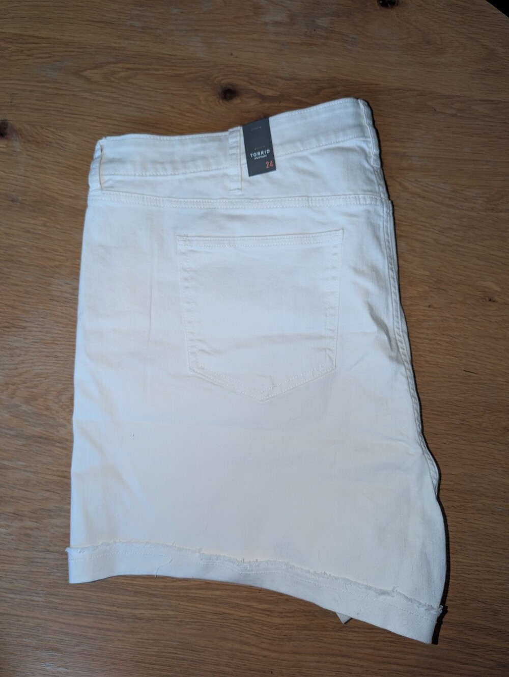 torrid White Women's Denim Shorts with Raw Hem